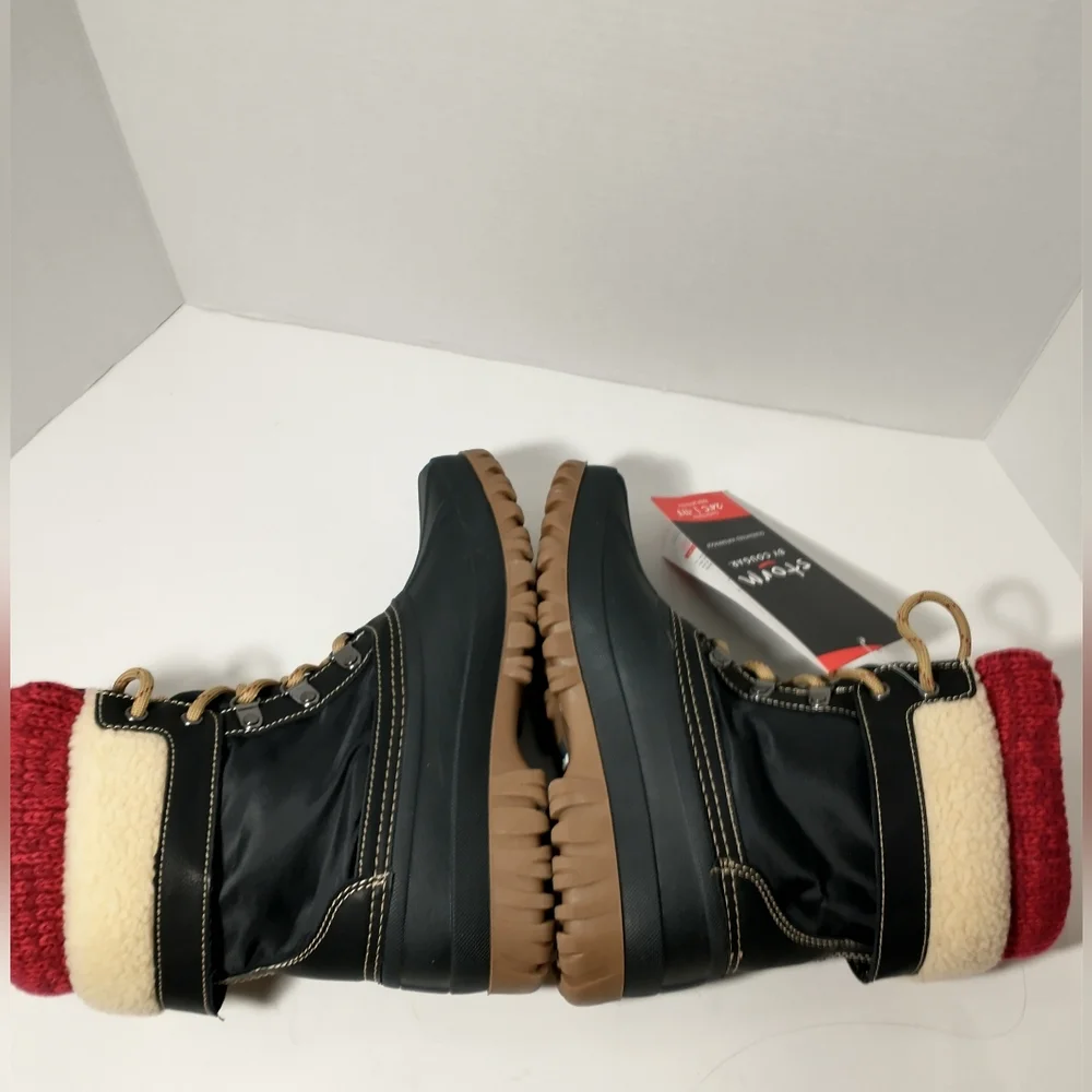 NWT Cougar Storm Creek Black/Red Winter Boots, Guaranteed Waterproof, Size‎ 7